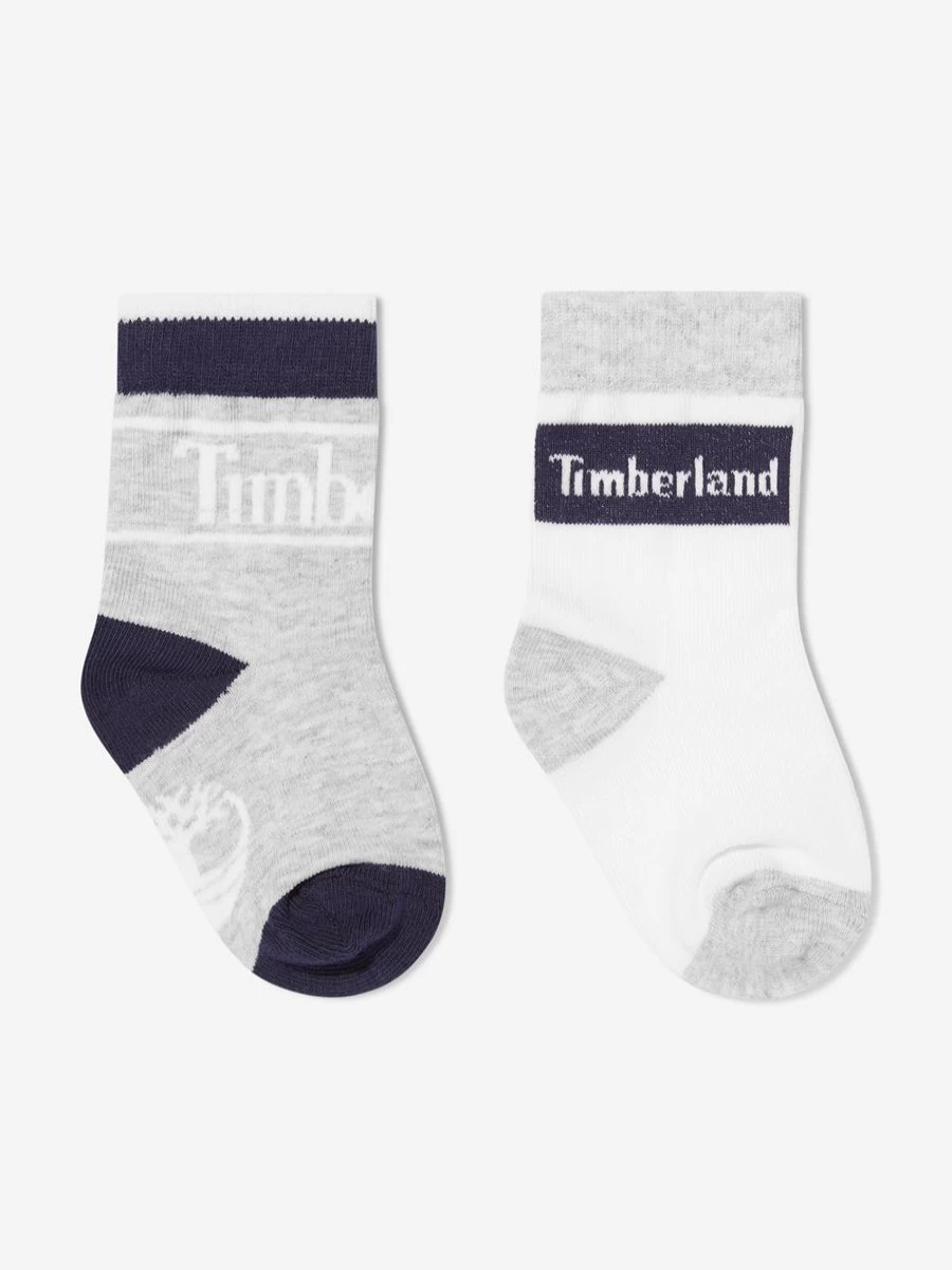Timberland Teen Boys Multipack White Socks Set - 6 Pairs Crew Length Cotton Casual Athletic Socks