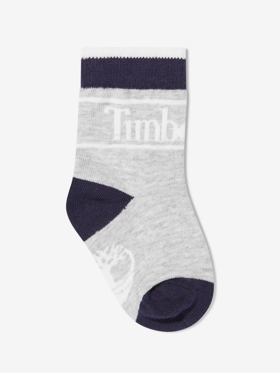 Timberland Teen Boys Multipack White Socks Set - 6 Pairs Crew Length Cotton Casual Athletic Socks