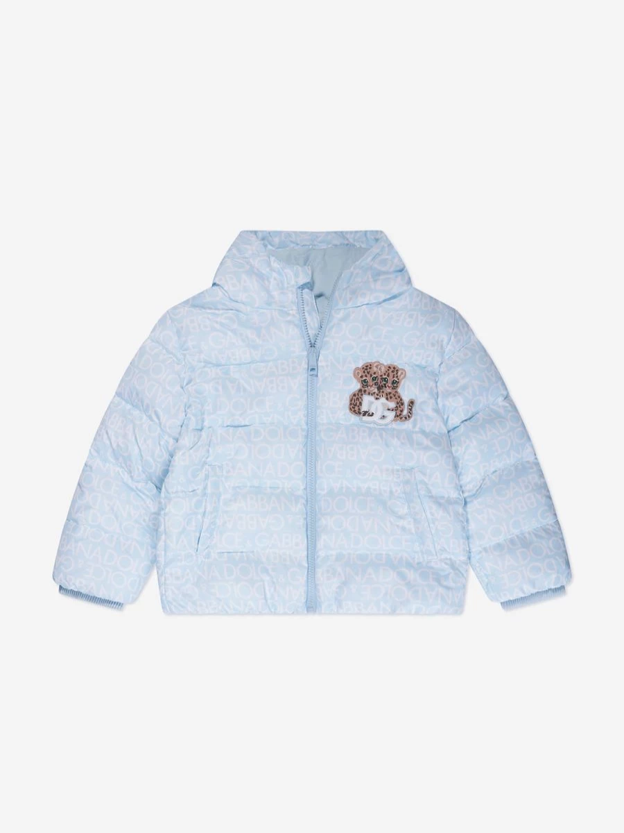 Dolce & Gabbana Kids Boys Blue Puffer Jacket Winter Coat Warm Outerwear