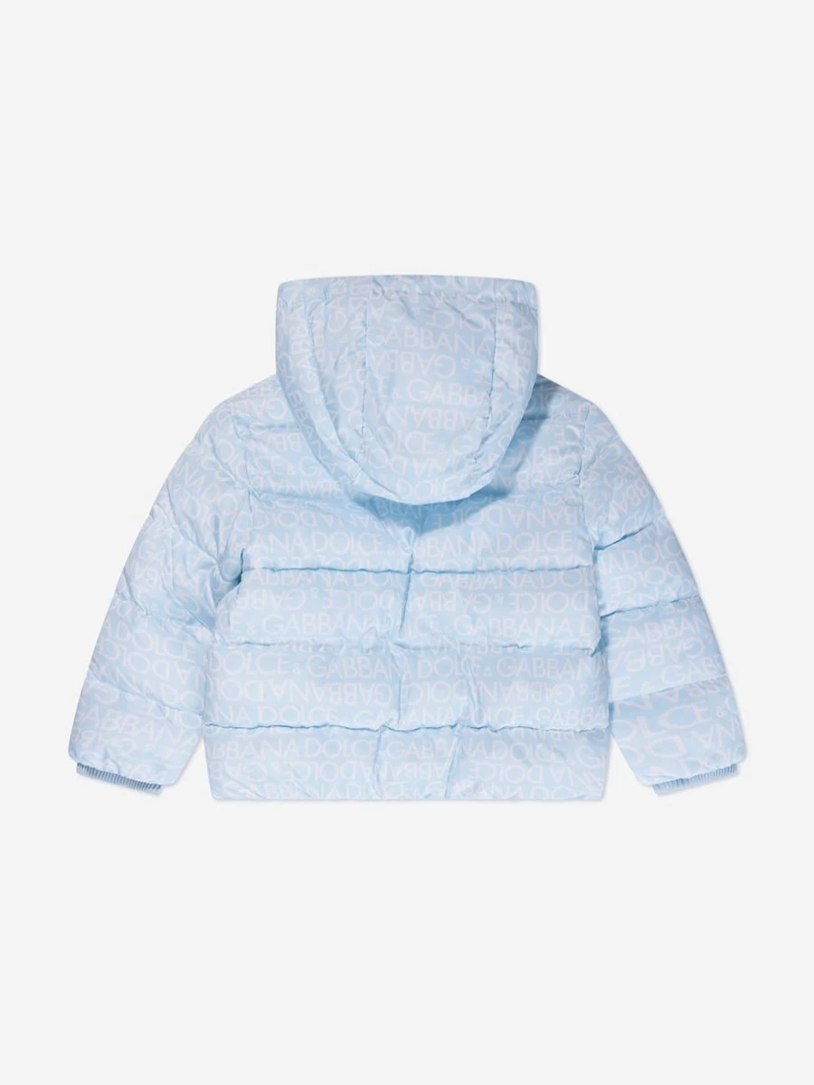 Dolce & Gabbana Kids Boys Blue Puffer Jacket Winter Coat Warm Outerwear