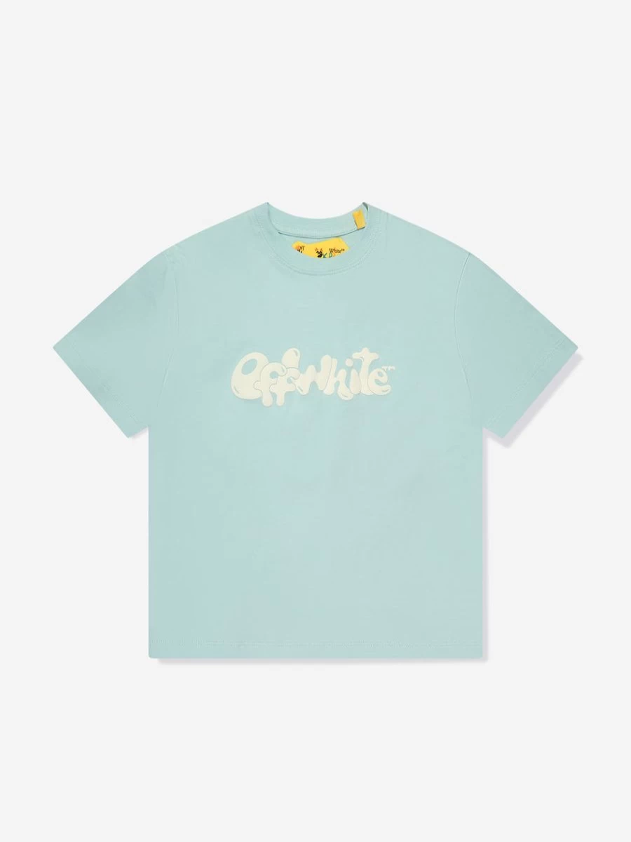 Off-White Boys' Arrow Graphic Blue T-Shirt | Casual Short Sleeve Tee