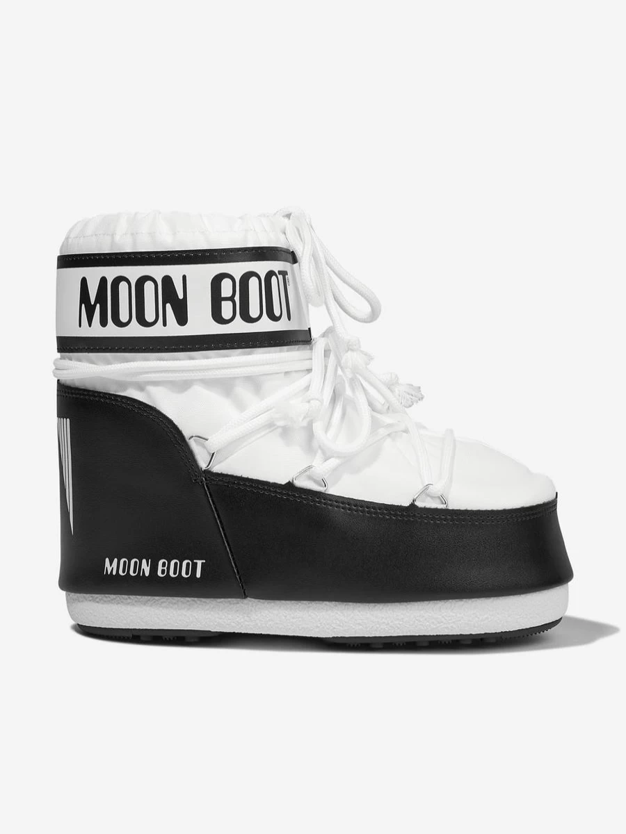 Moon Boot Girls' Kids Icon Low White Nylon Snow Boots