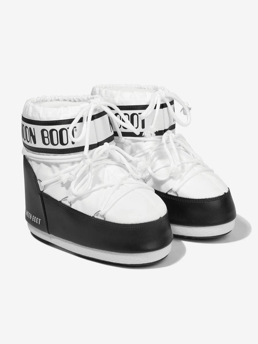 Moon Boot Girls' Kids Icon Low White Nylon Snow Boots