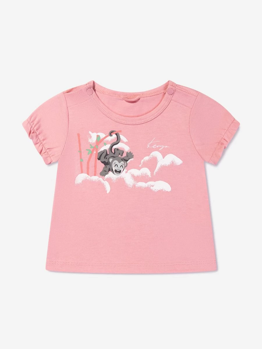 KENZO KIDS Baby Girls Pink Organic Cotton T-Shirt and Pants Set