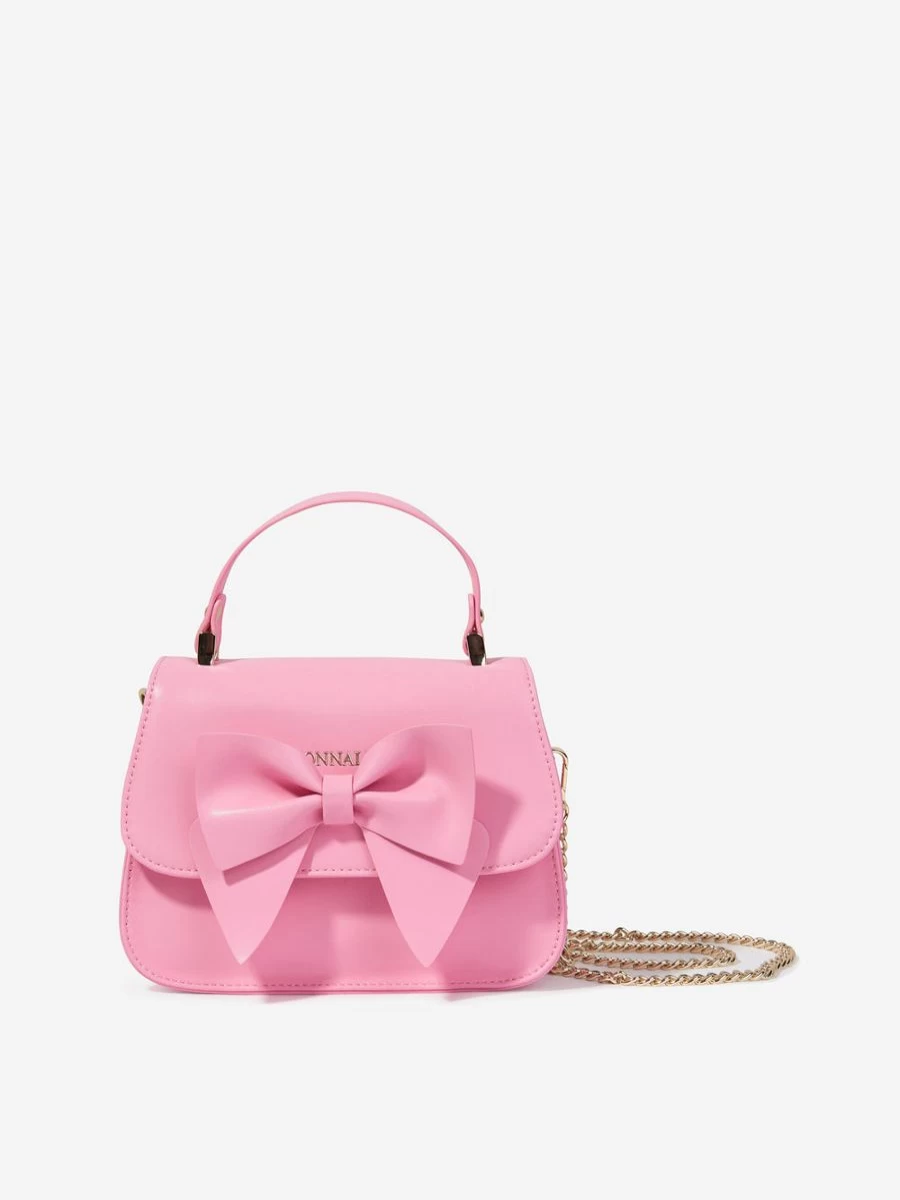 Monnalisa Pink Bow Handbag for Girls - Stylish & Trendy Kids Purse