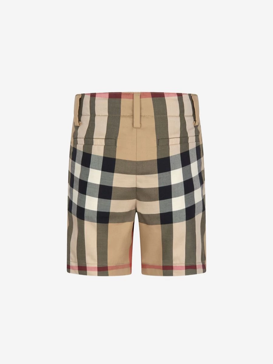 Burberry Kids Boys' Royston Check Beige Shorts | Classic Plaid Summer Shorts for Boys