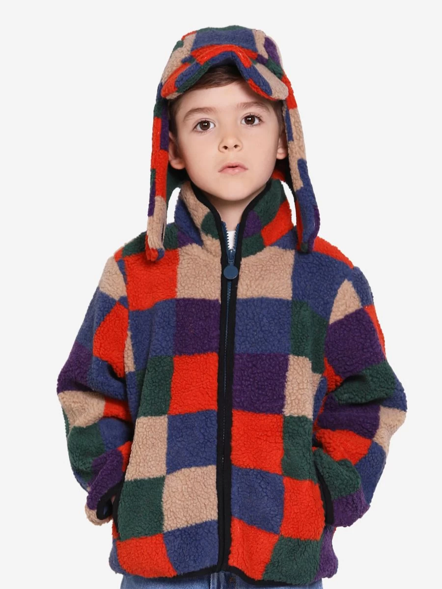 Stella McCartney Kids Boys' Multicolor Faux Shearling Jacket – Warm Winter Coat
