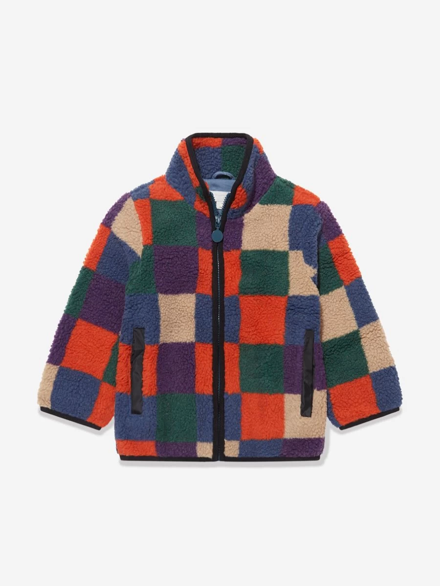 Stella McCartney Kids Boys' Multicolor Faux Shearling Jacket – Warm Winter Coat