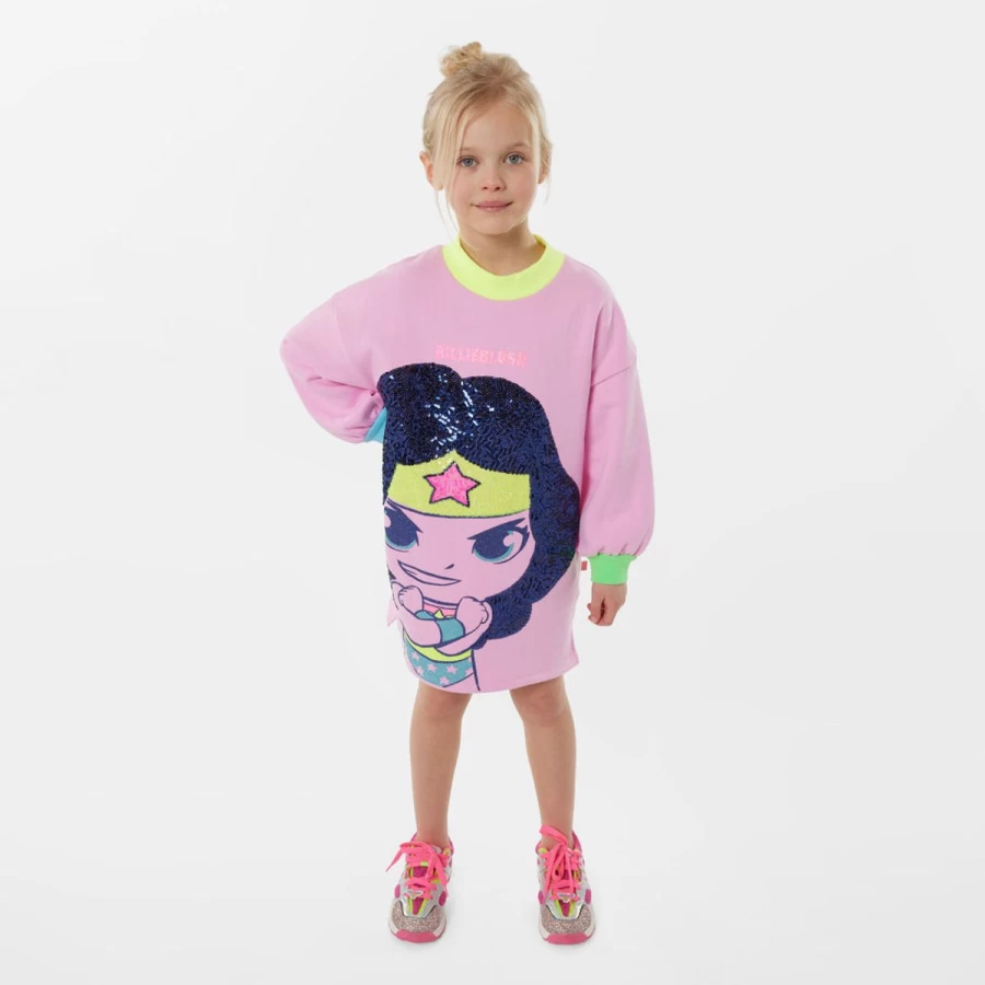 "Billieblush Teen Girls Pink Wonder Woman Sweater Dress"