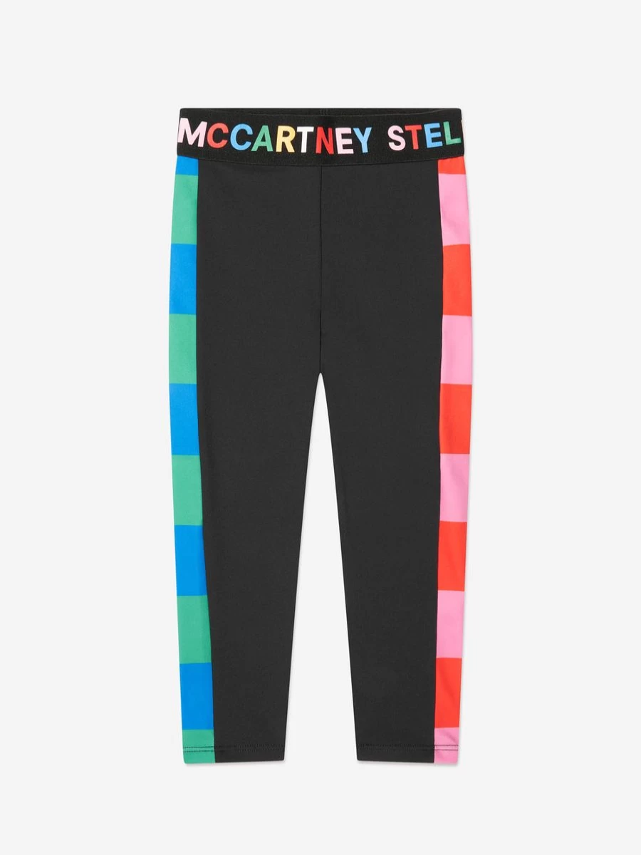 Stella McCartney Kids Girls Black Sport Leggings for Active Play and Comfort