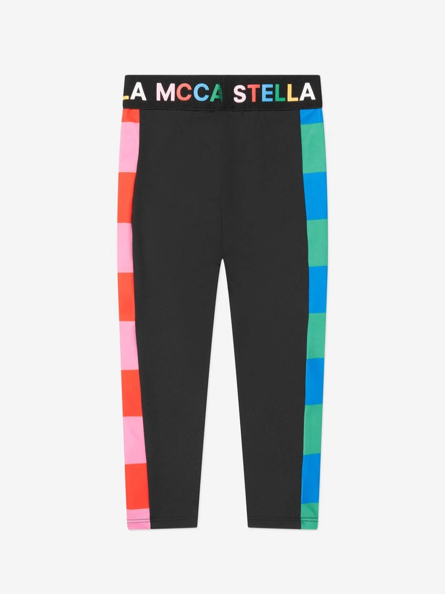Stella McCartney Kids Girls Black Sport Leggings for Active Play and Comfort