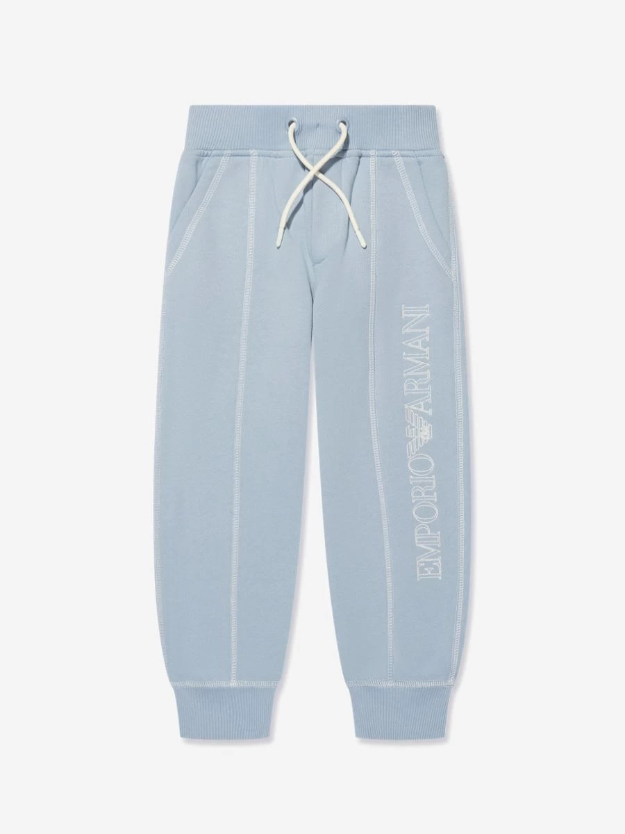 Emporio Armani Boys' Blue Logo Joggers - Stylish Casual Pants for Kids