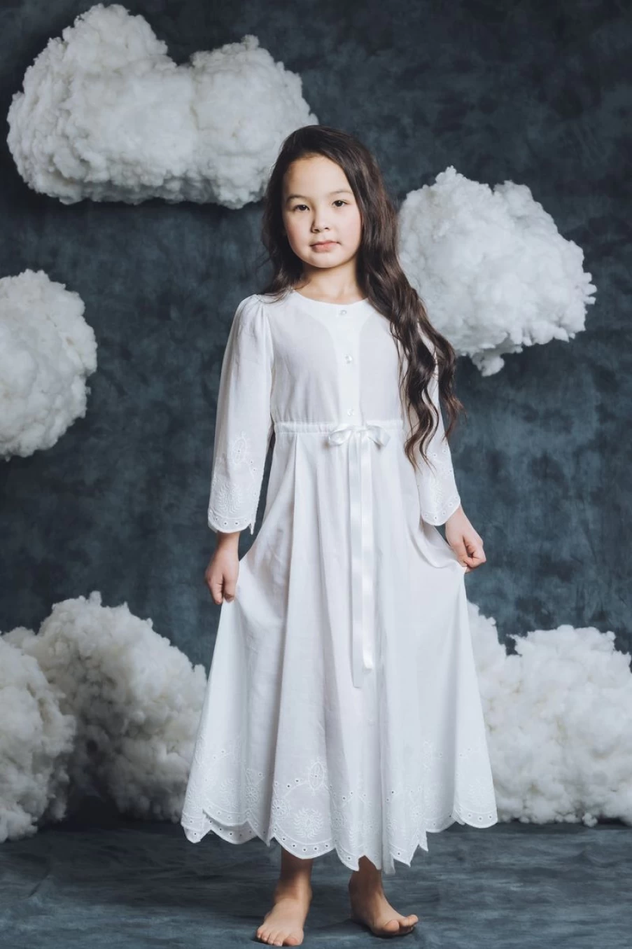 Amiki Children Girls Anetta White Nightdress - Comfortable Sleepwear for Kids