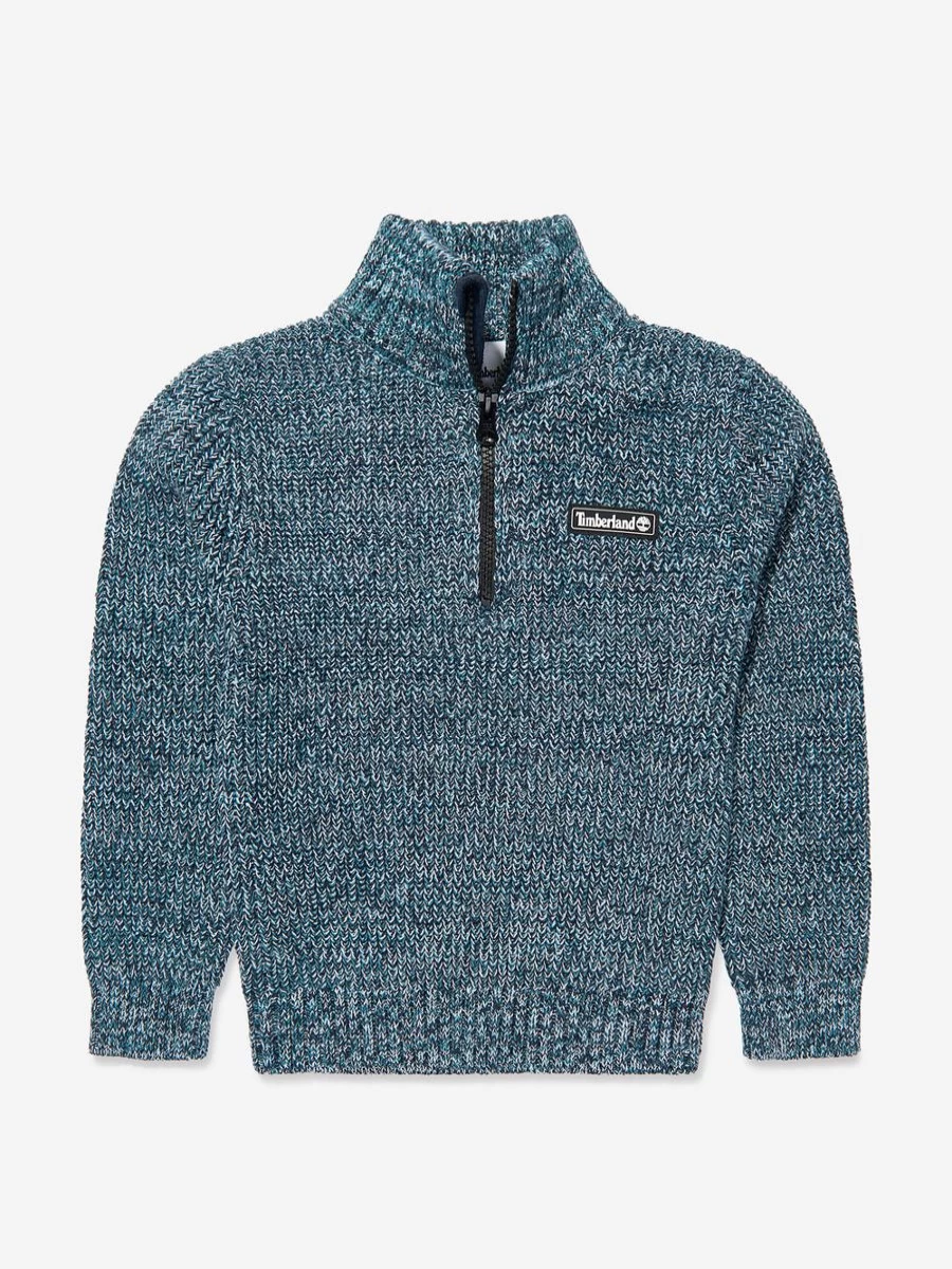 Timberland Boys Navy Half Zip Pullover Sweatshirt
