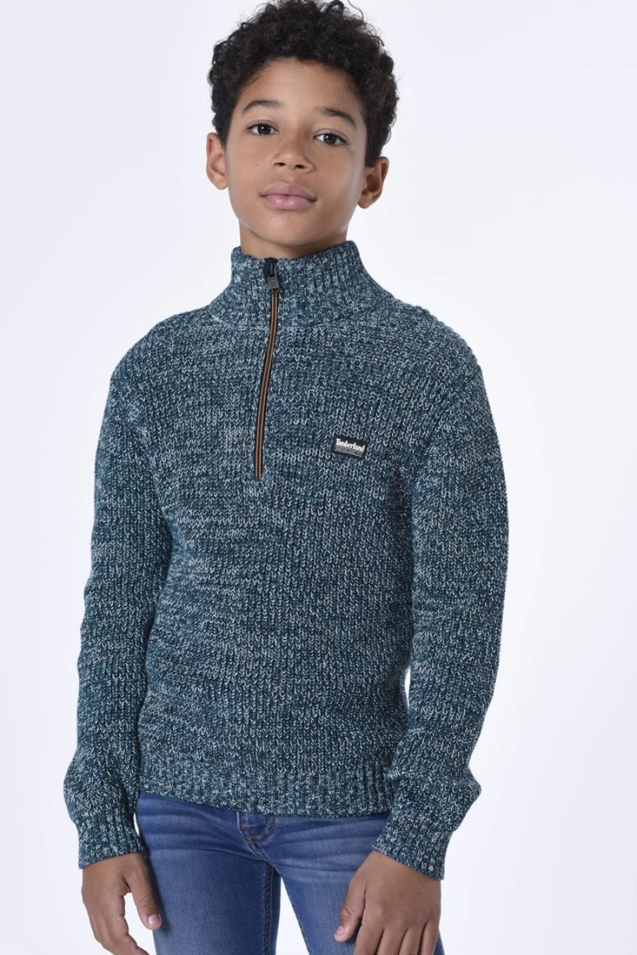 Timberland Boys Navy Half Zip Pullover Sweatshirt