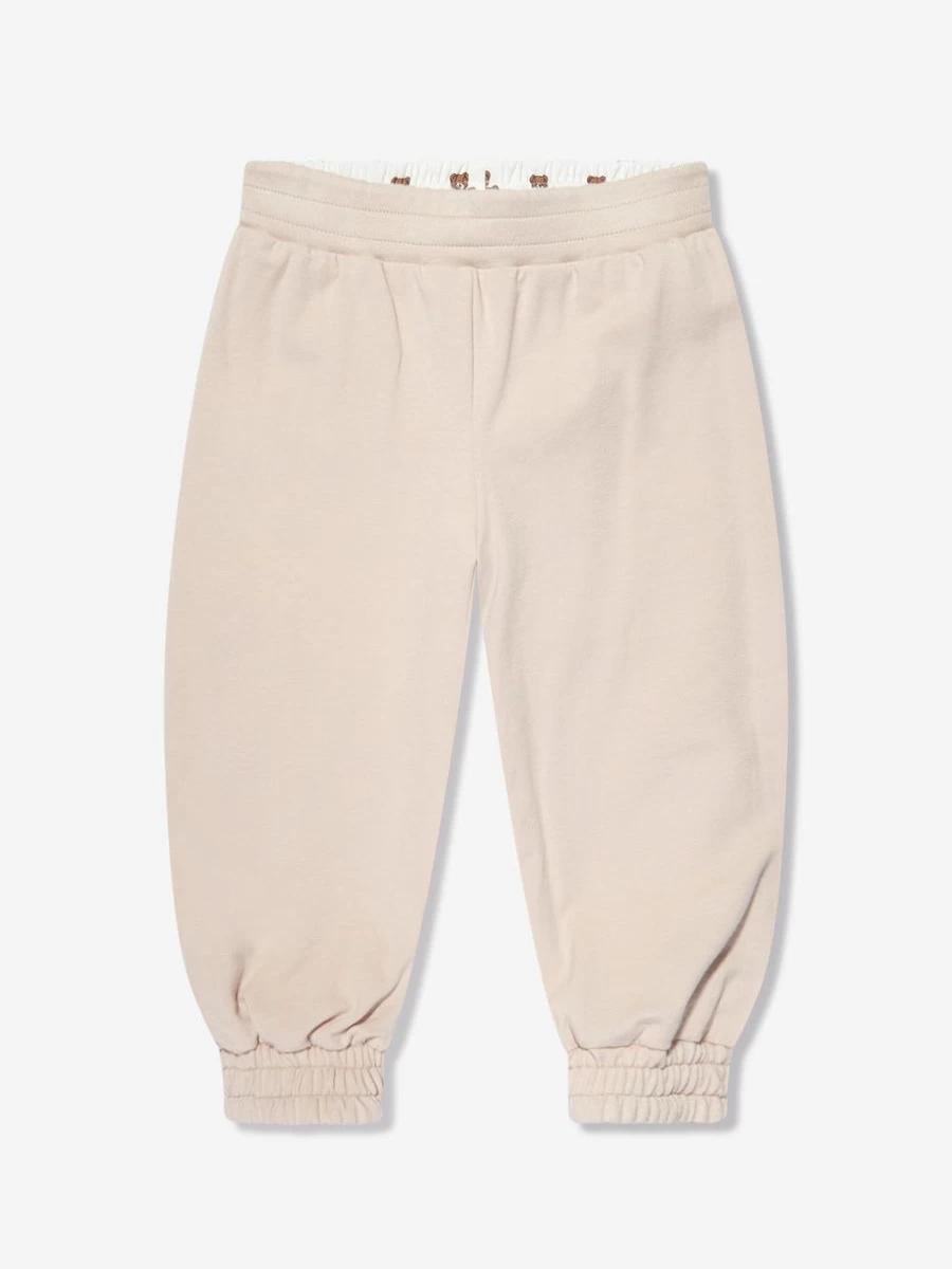 Fendi Kids Baby Bear Reversible Ivory Joggers for Infants