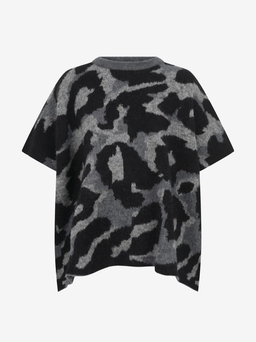 Stella McCartney Kids Girls Camo Wool Poncho Coat - Warm Winter Outerwear for Girls