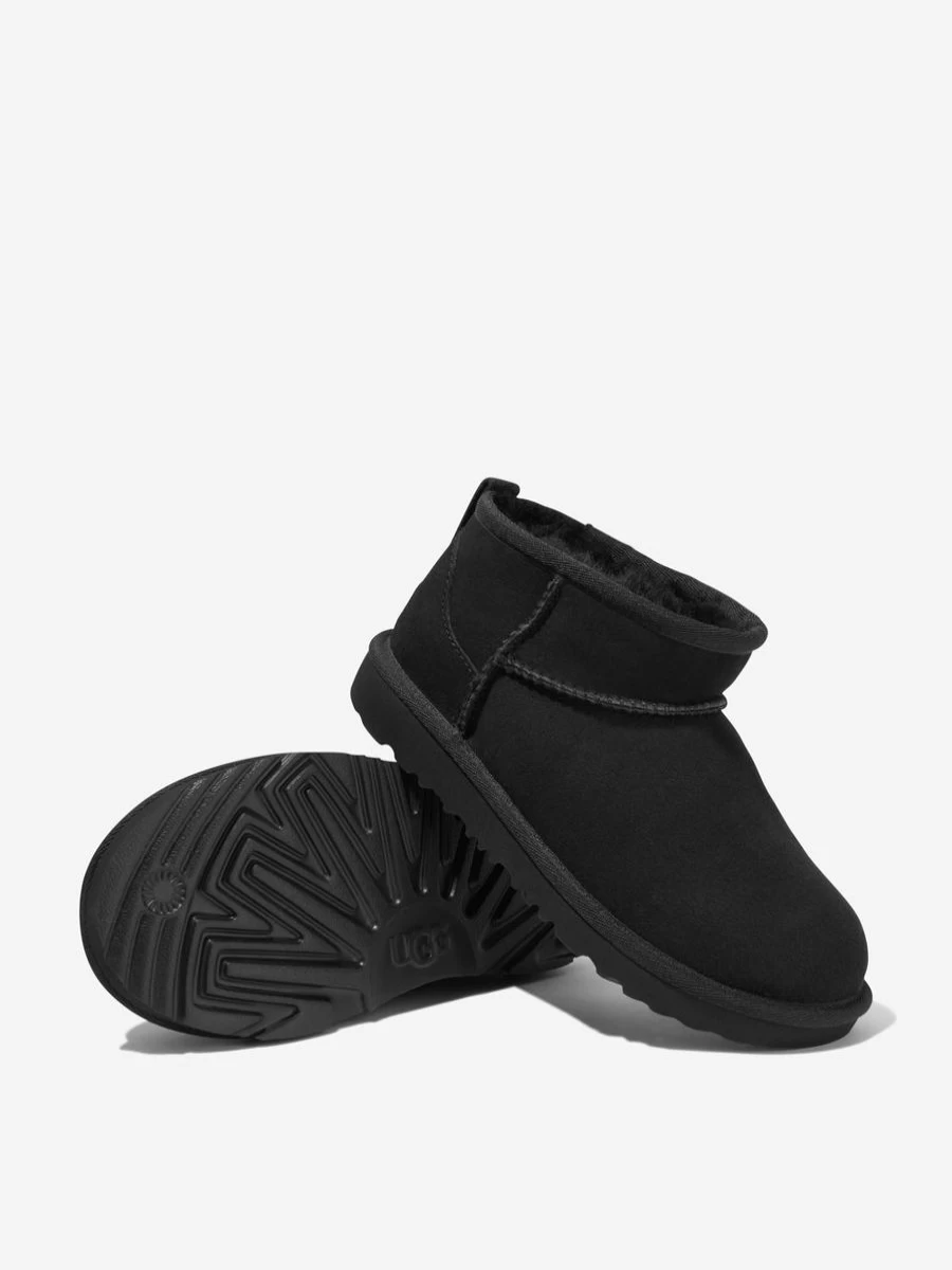 UGG Girls Classic Ultra Mini Boots - Black Winter Booties for Girls