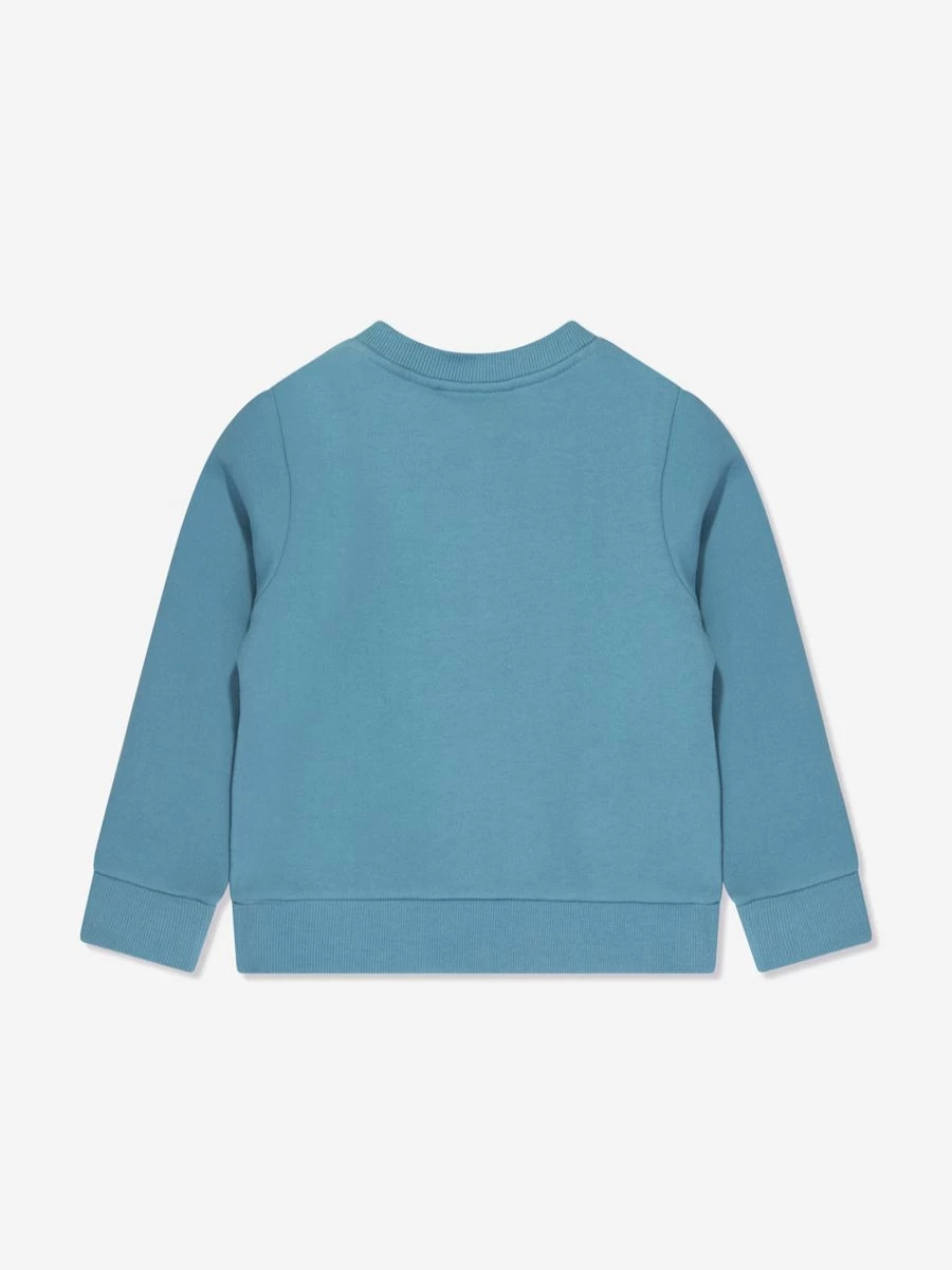 Timberland Baby Boys' Blue Logo Sweatshirt - Soft Cotton Pullover Hoodie for Infants & Toddlers