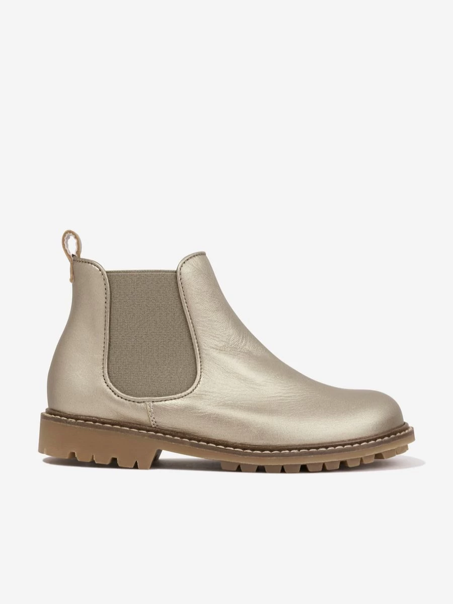 Bonpoint Girls Gold Leather Mathis Boots