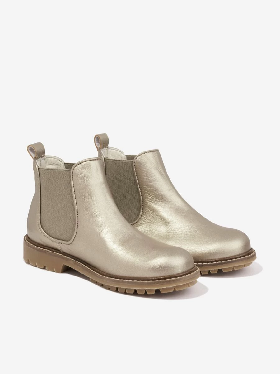 Bonpoint Girls Gold Leather Mathis Boots