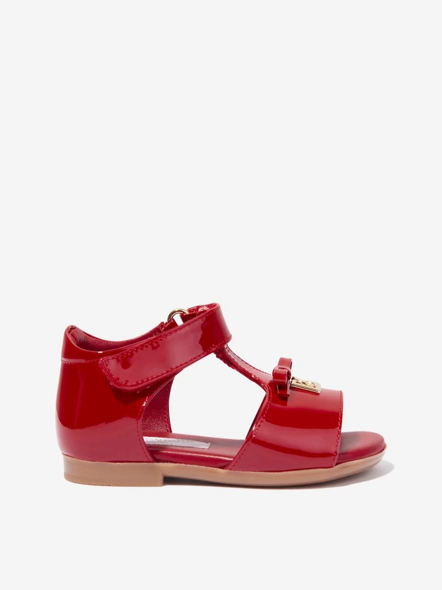 Dolce & Gabbana Kids Baby Girls Red Patent Leather Sandals | Stylish & Comfortable Footwear
