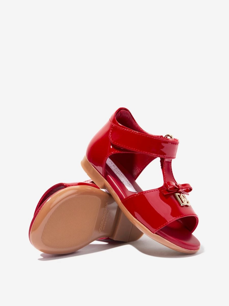 Dolce & Gabbana Kids Baby Girls Red Patent Leather Sandals | Stylish & Comfortable Footwear