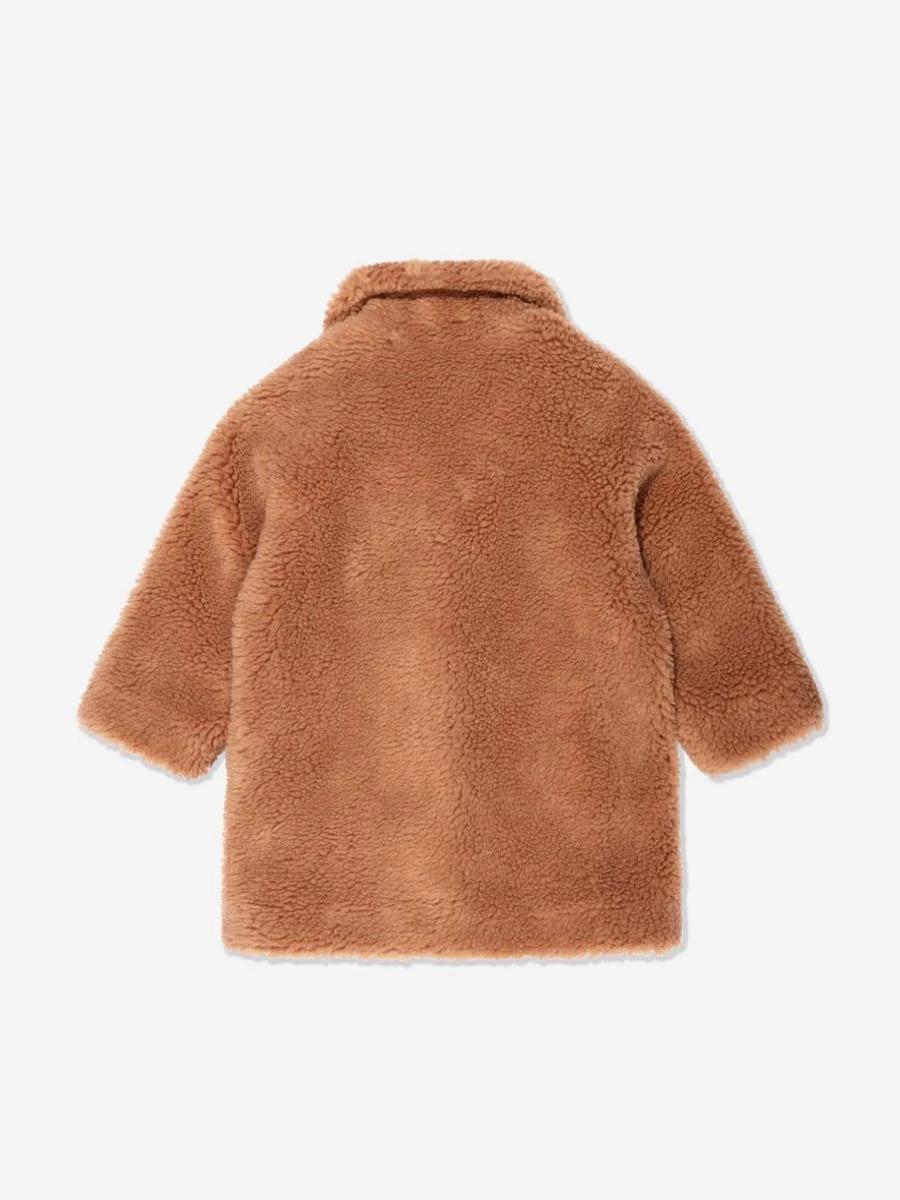 Stand Studio Girls' Faux Fur Camille Cocoon Mini Coat - Luxurious Kids' Winter Jacket