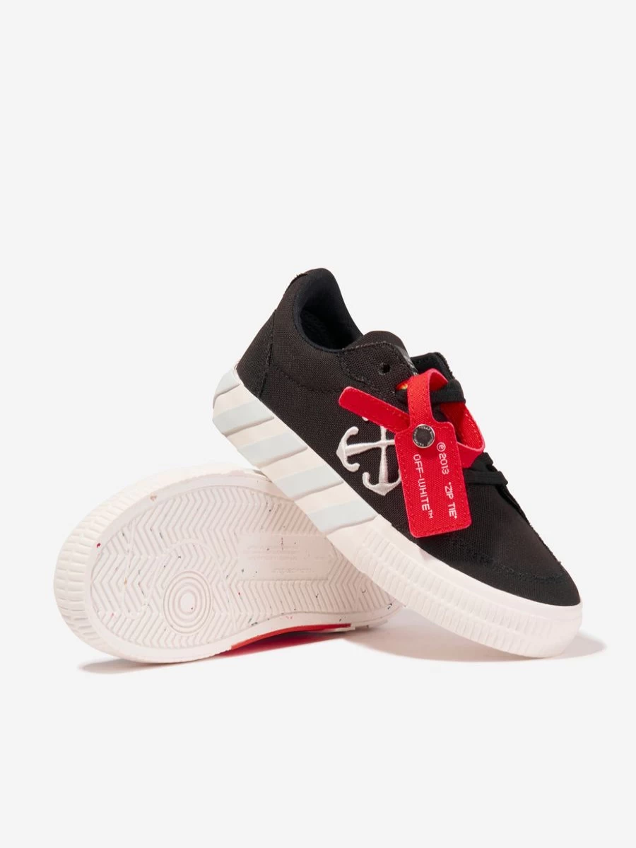 Off-White Girls' Black Vulcanized Lace-Up Sneakers for Kids