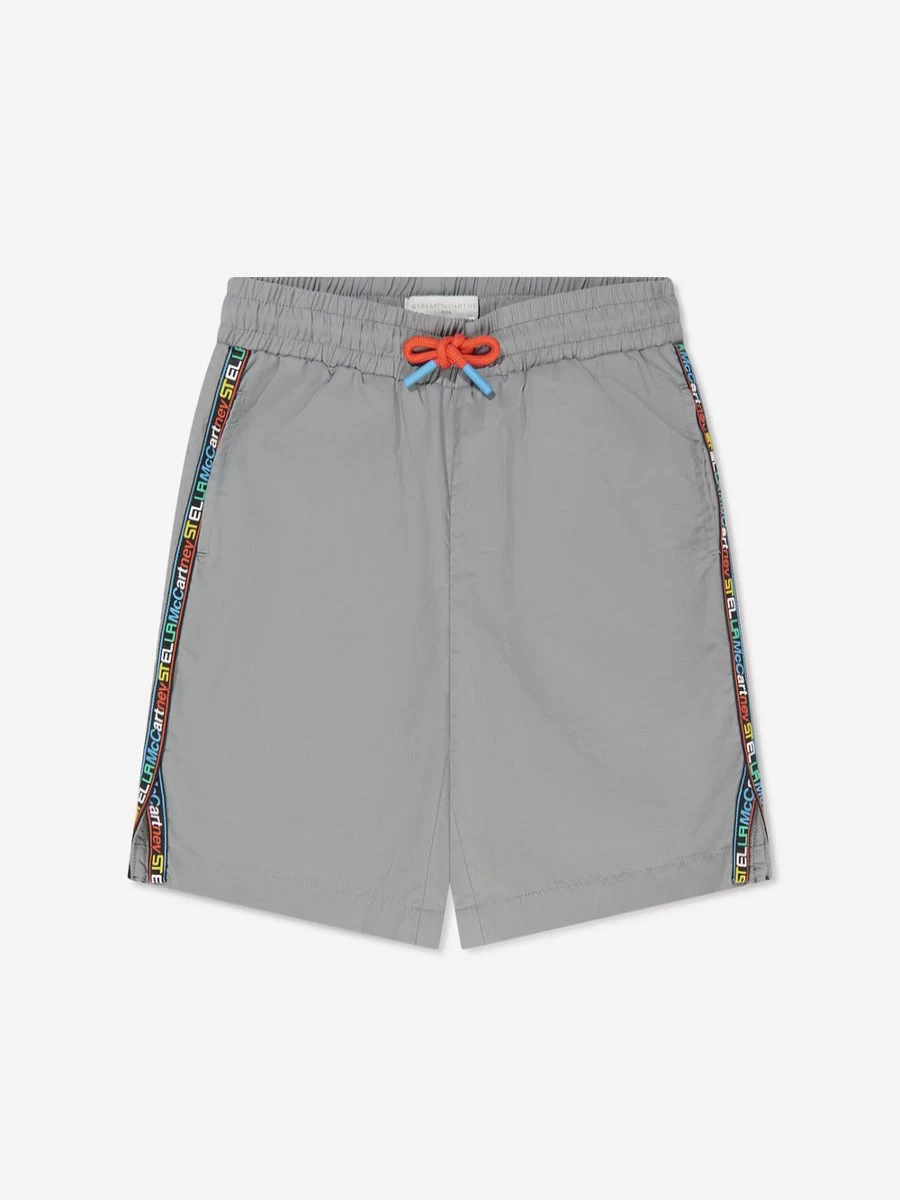 Stella McCartney Kids Boys' Grey Logo Trim Swim Shorts