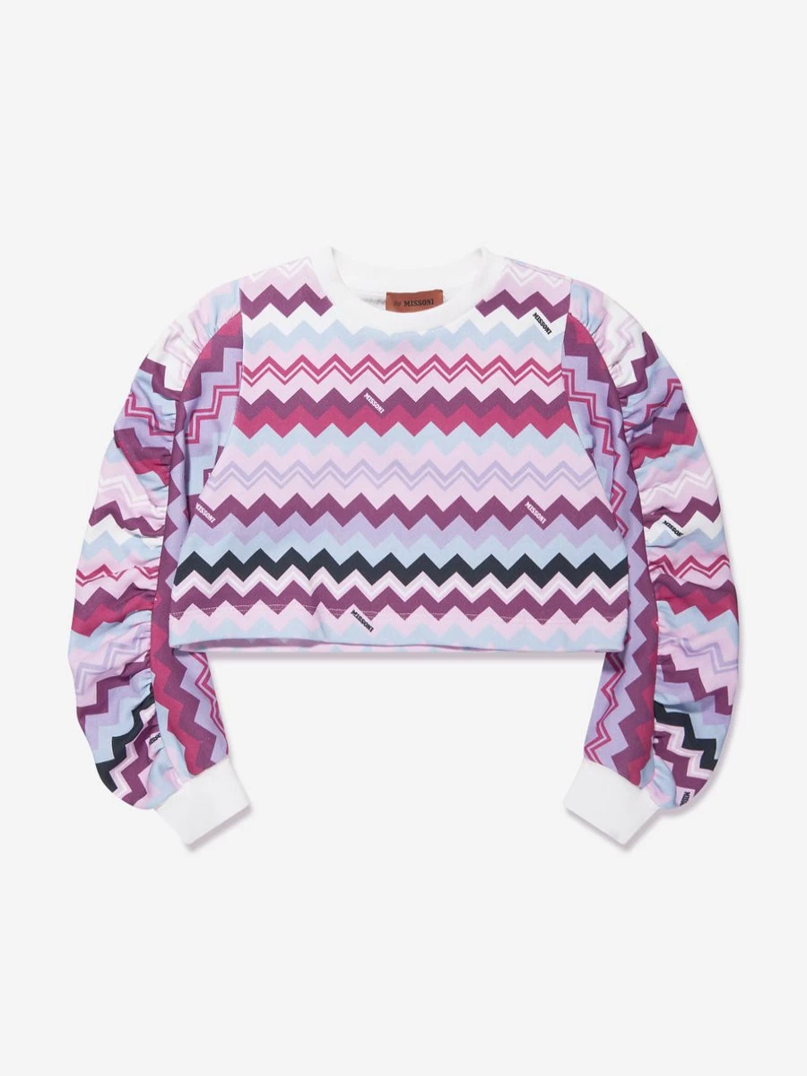 Missoni Pink Zigzag Pattern Sweatshirt for Girls