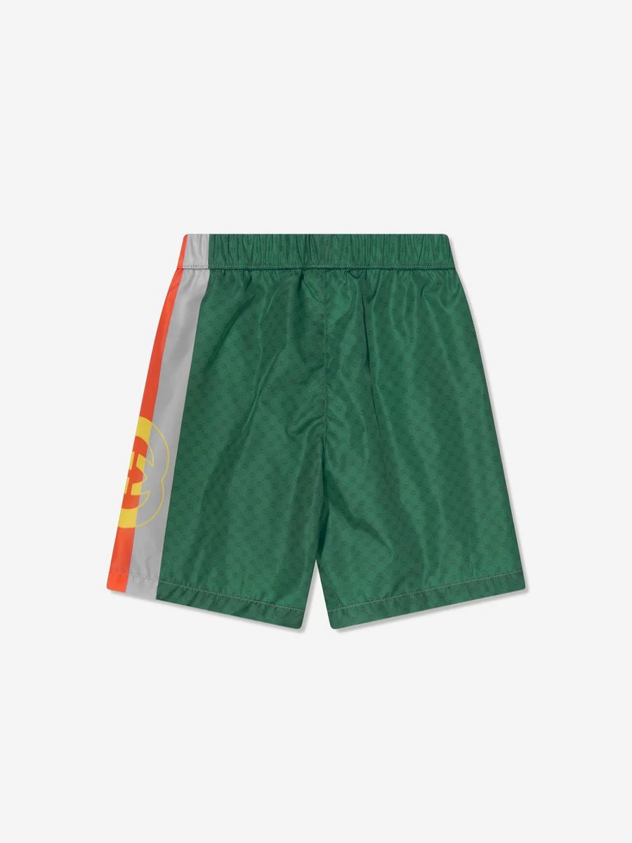 Gucci Kids Boys' Grey Logo Swim Shorts for Summer Beachwear