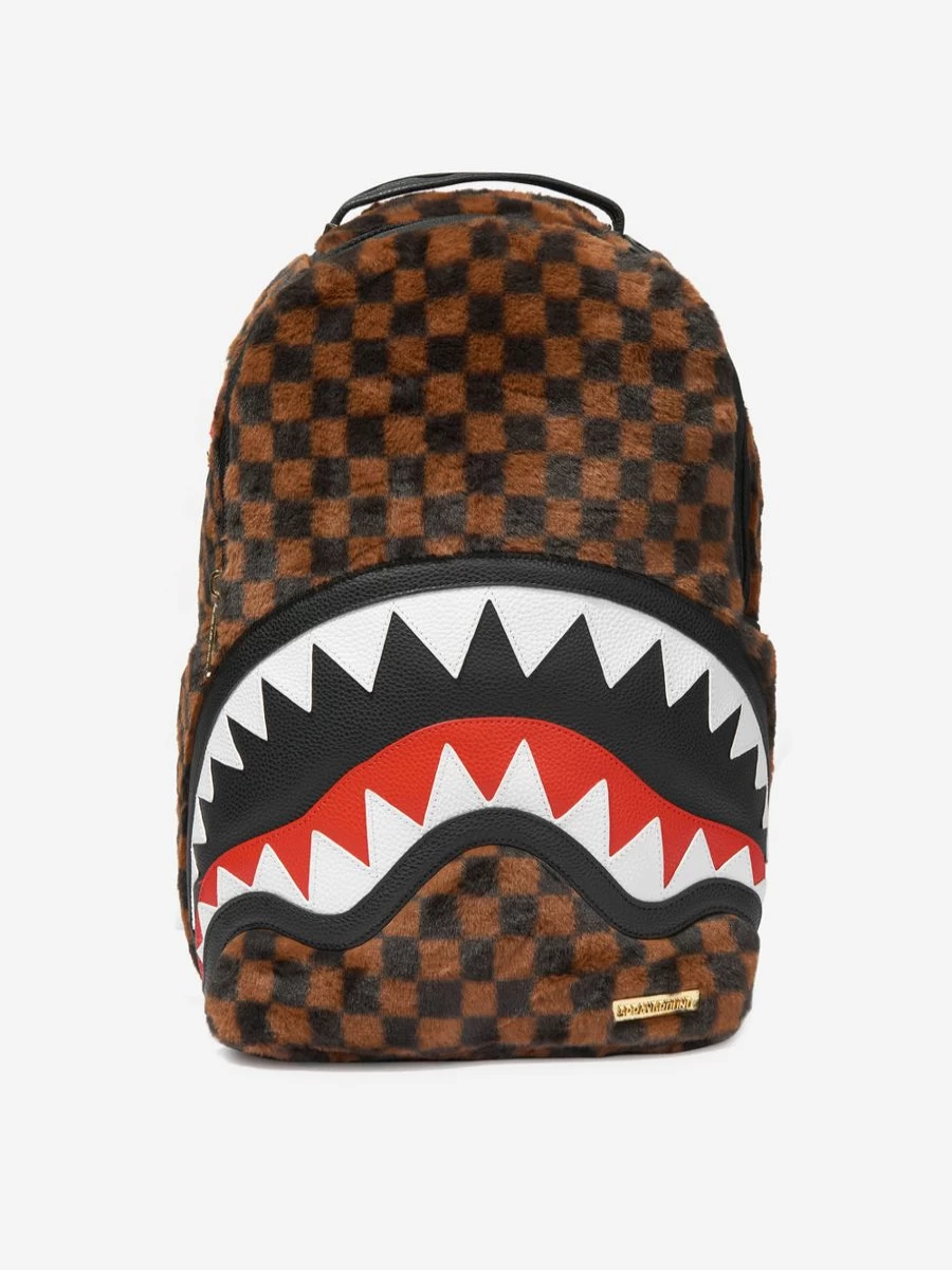 "Sprayground Girls' Kids Fur Sharks In Paris Backpack - Brown Fashion Backpack for School"