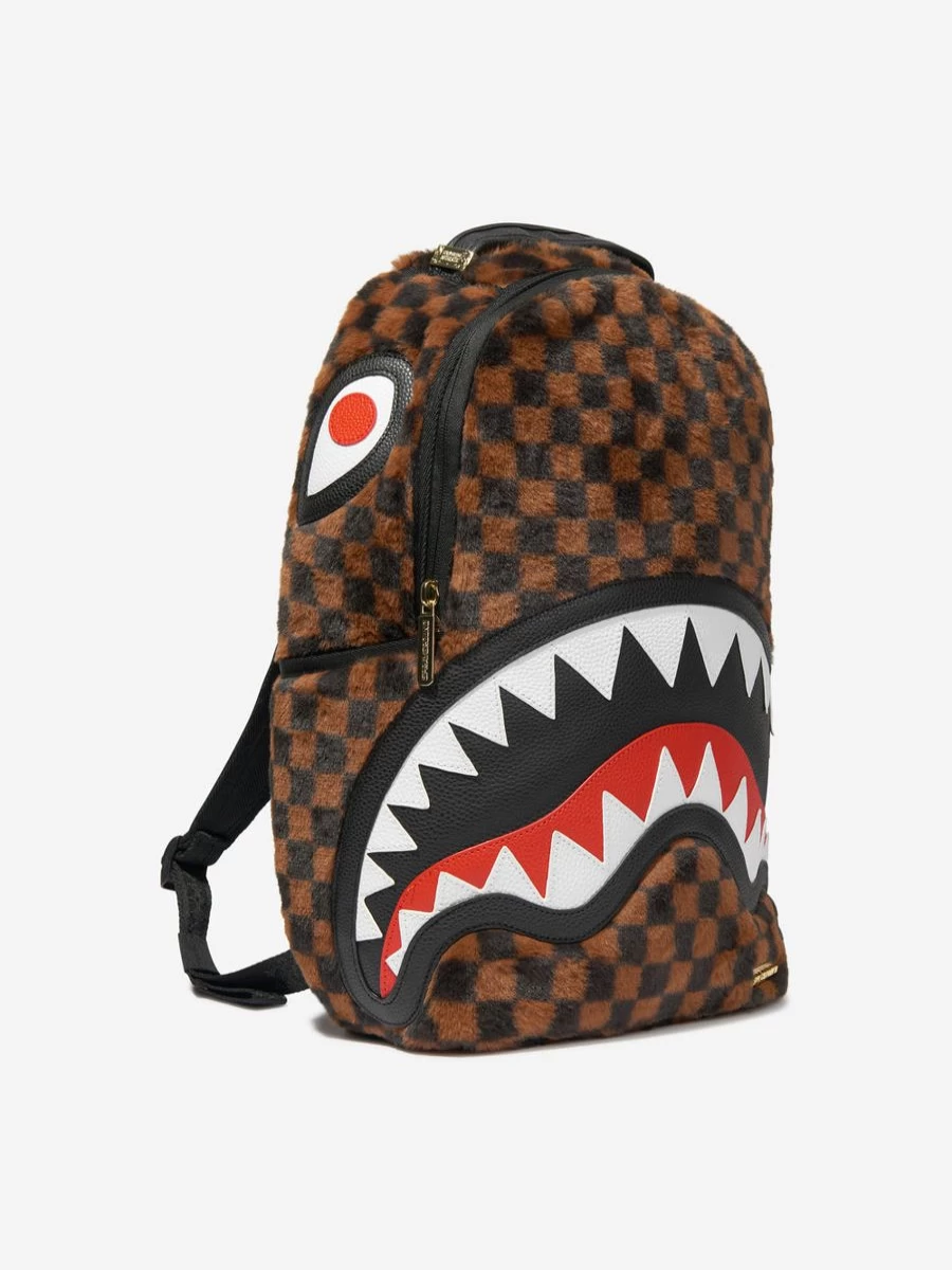 "Sprayground Girls' Kids Fur Sharks In Paris Backpack - Brown Fashion Backpack for School"
