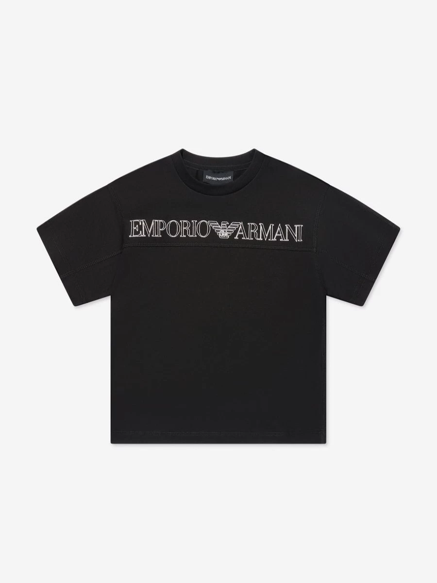 Emporio Armani Teen Boys Black Logo T-Shirt