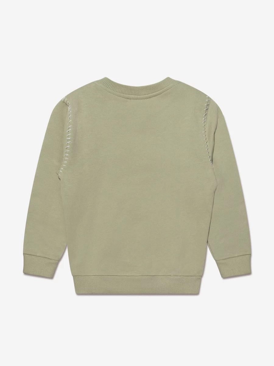 Balmain Boys Green Logo Sweatshirt for Kids - Stylish Cotton Hoodie