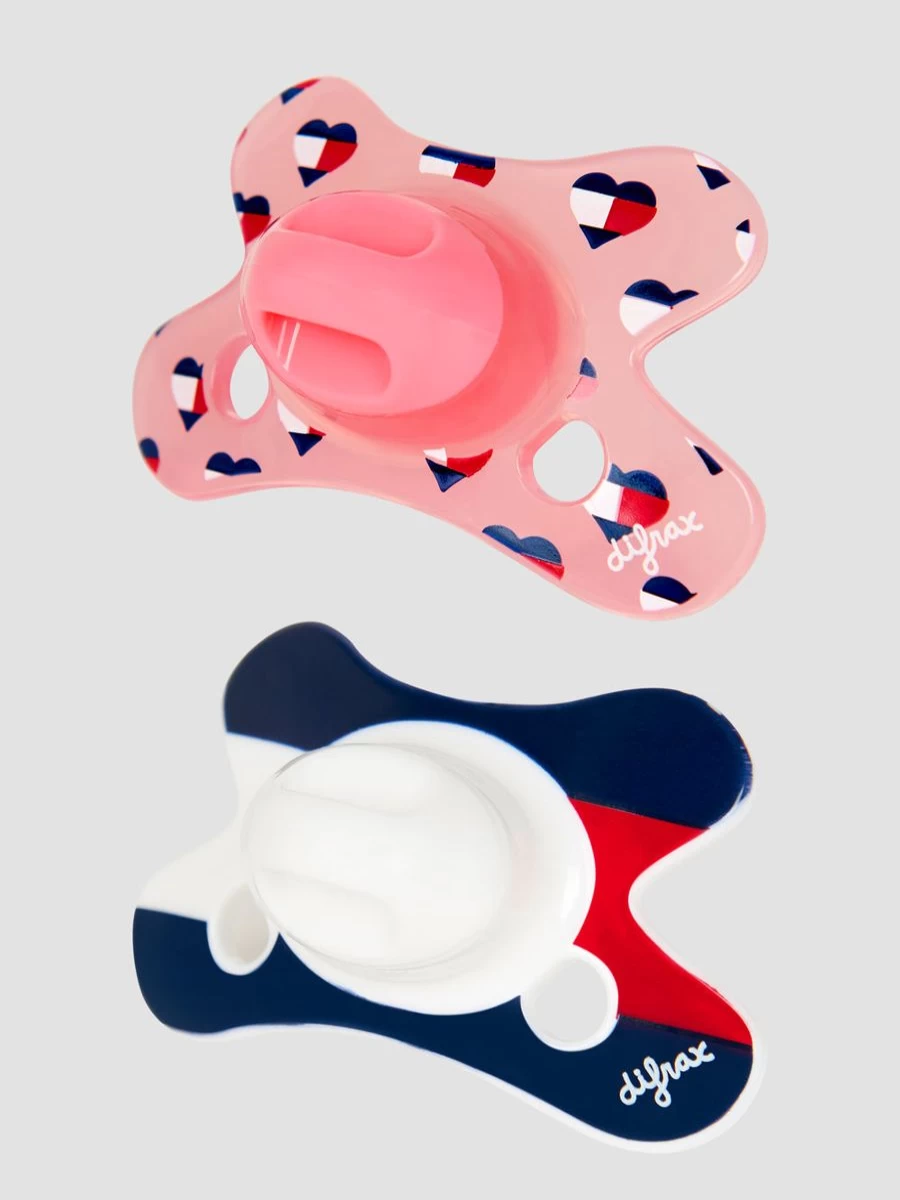 Tommy Hilfiger Baby Girls 2-Pack Pacifier Set - Newborn Soothers, BPA-Free Dummies for Infants
