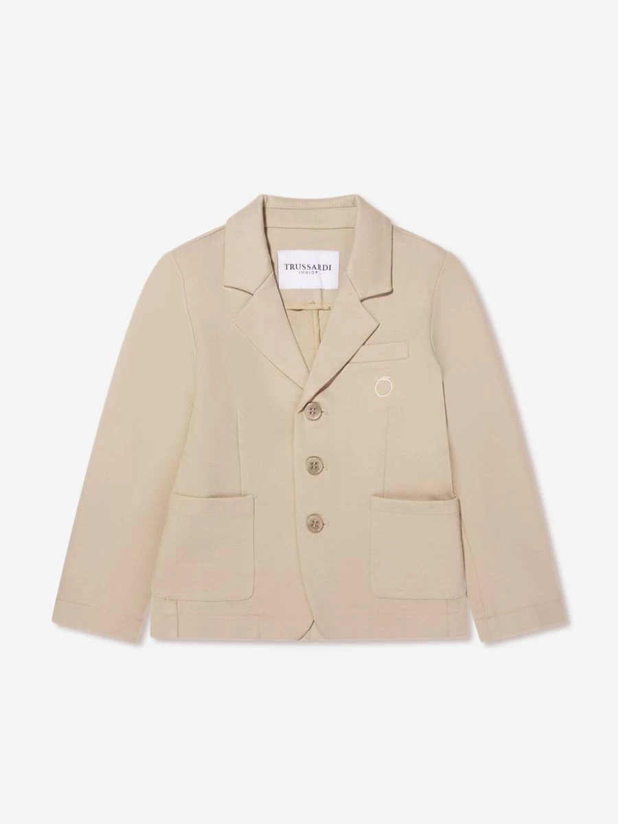 Trussardi Boys Theoden Beige Jacket for Kids - Premium Quality Outerwear