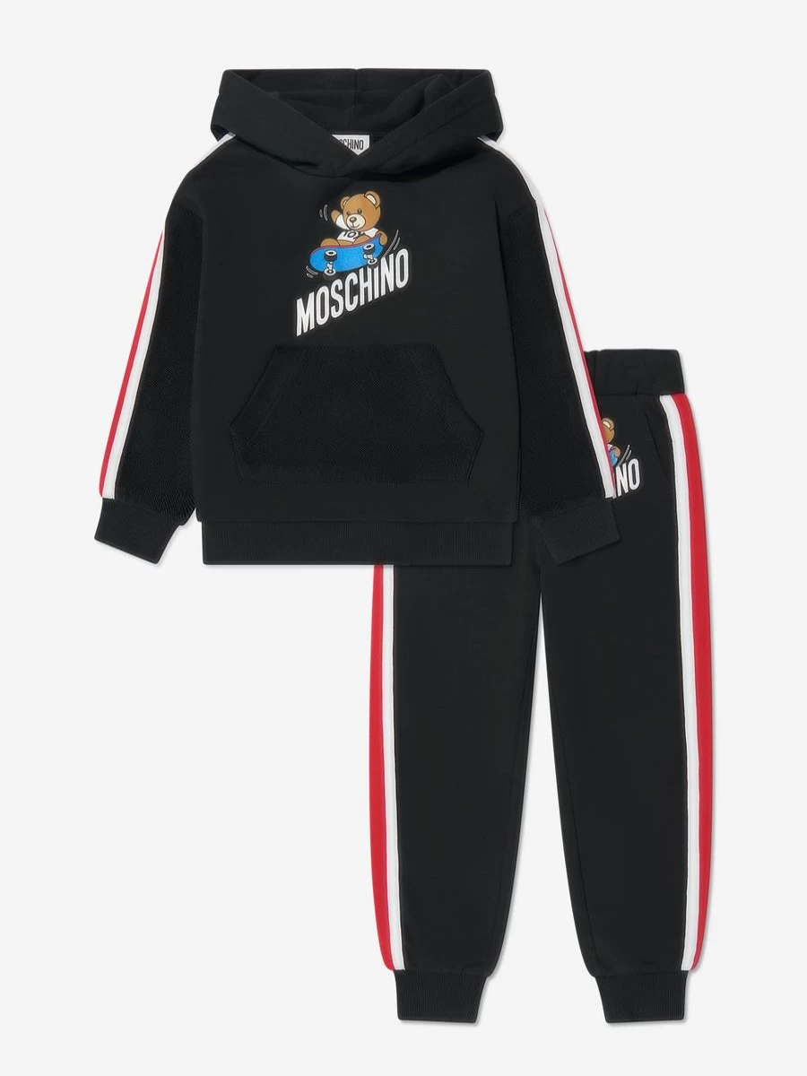 Moschino Kids Black Teddy Bear Tracksuit for Teen Boys