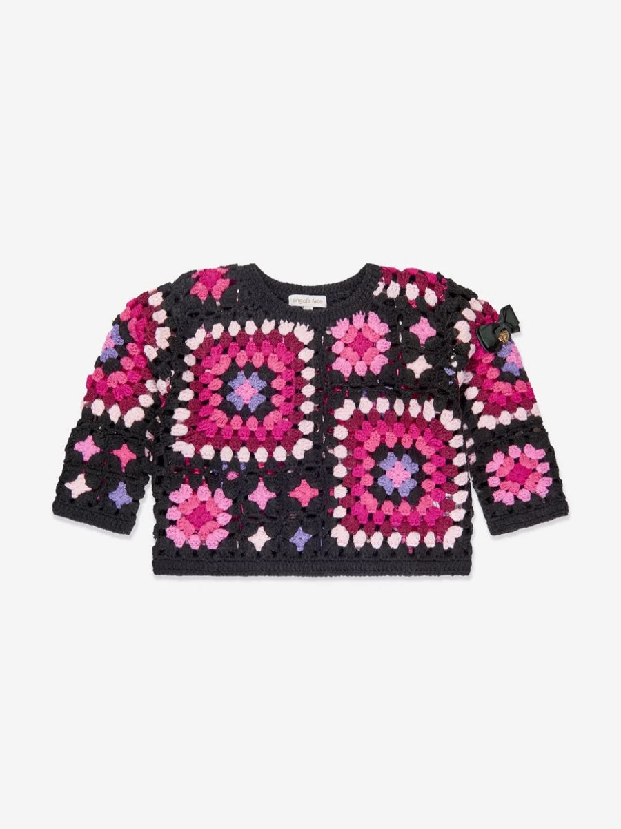 Angels Face Girls Sheila Multicolour Crochet Jumper - Handmade Knit Sweater for Girls