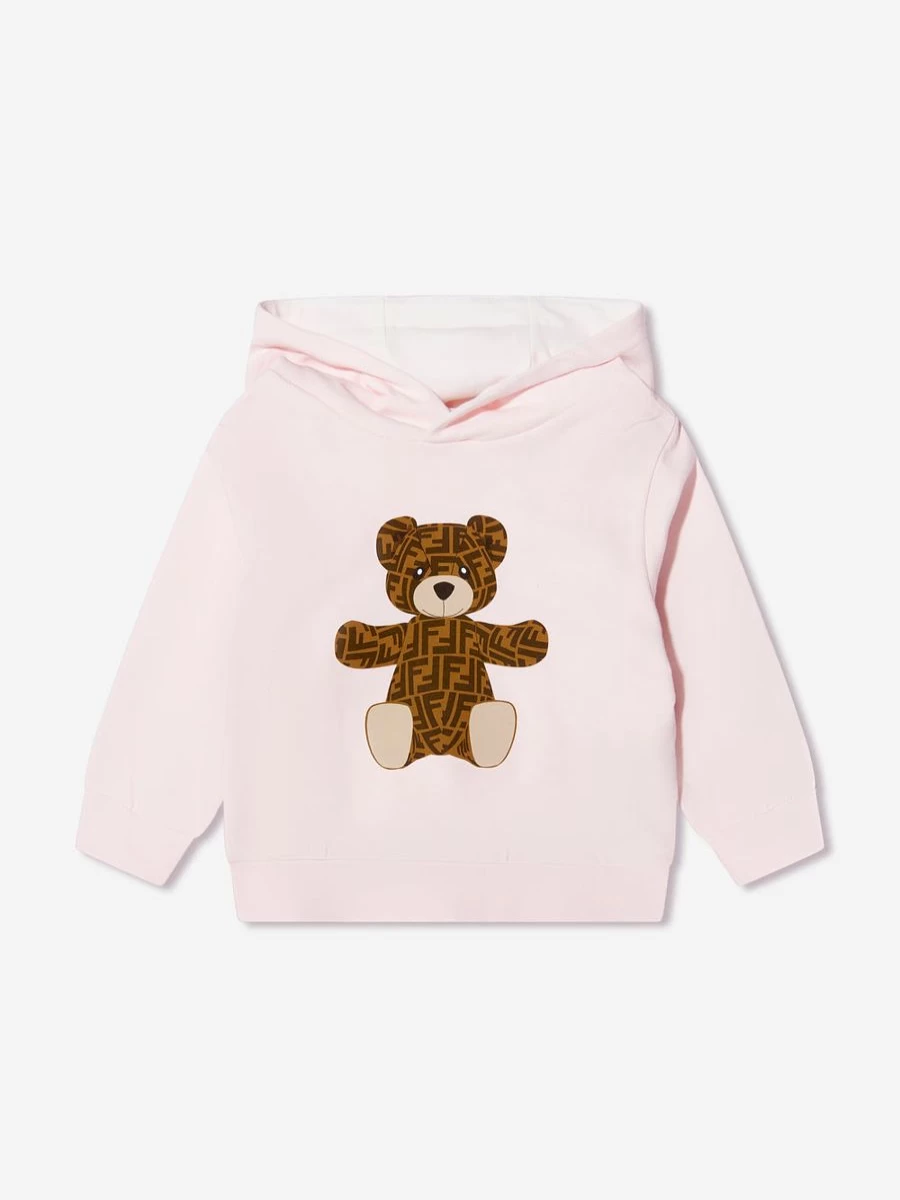 Fendi Kids Baby Girls' Teddy Bear Hoodie - Soft & Cozy Winter Pullover for Toddlers