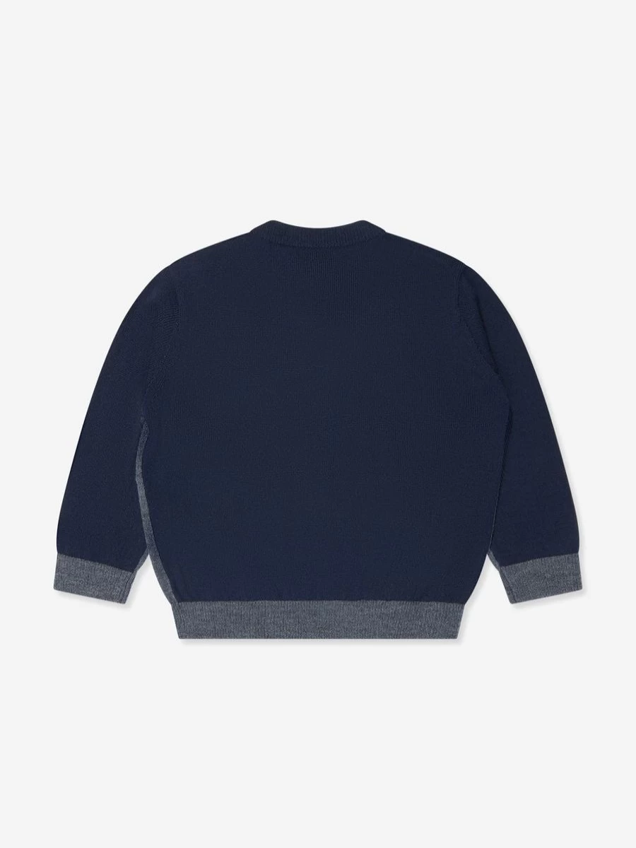 Emporio Armani Baby Boys Grey Wool Jumper - Soft Knit Sweater for Infants