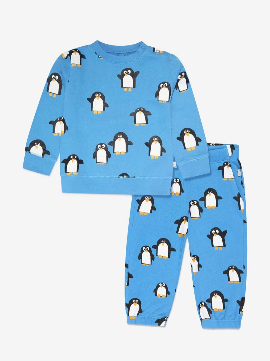 Stella McCartney Kids Baby Boys Blue Penguin Print Tracksuit