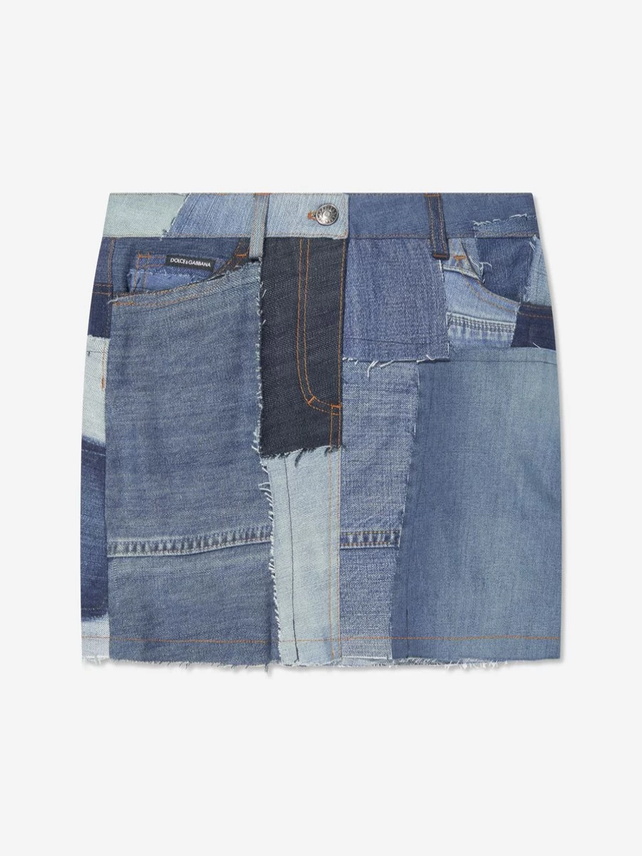 Dolce & Gabbana Kids Girls' Blue Denim Skirt | Classic Fashion for Girls