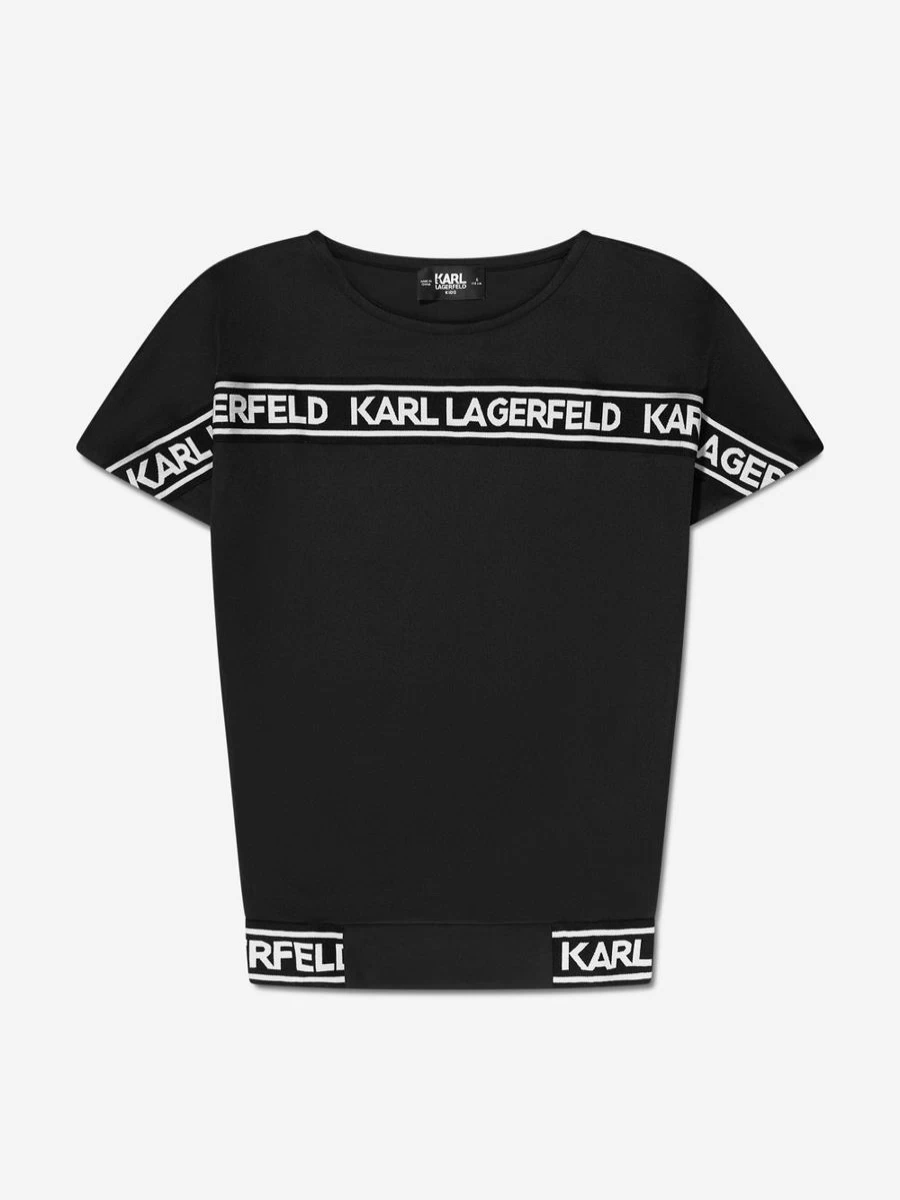 Karl Lagerfeld Girls Black Logo Band Dress