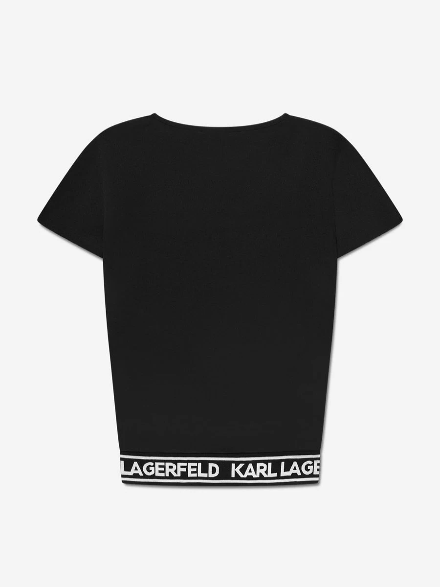 Karl Lagerfeld Girls Black Logo Band Dress