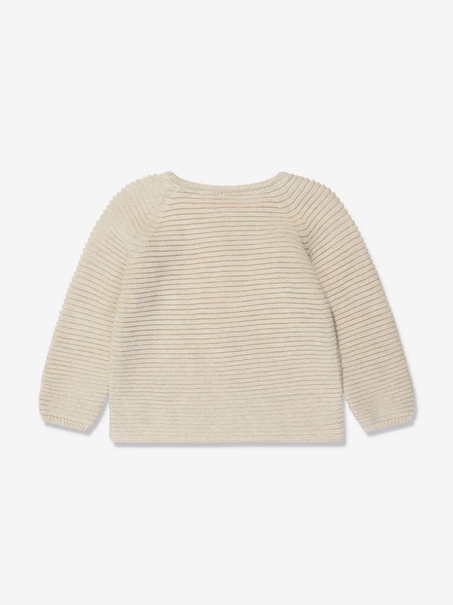 Paz Rodriguez Beige Baby Knitted Cardigan – Soft & Cozy Newborn Sweater