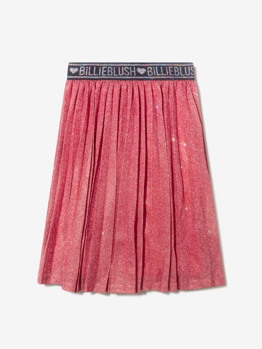 "Billieblush Teen Girls Metallic Pleated Skirt - Shiny Fashion Skirt for Teens"