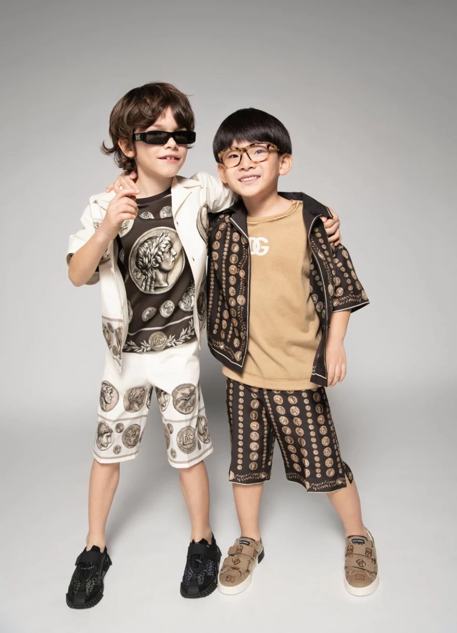 Dolce & Gabbana Kids Teen Ivory Short Sleeve Shirt for Boys