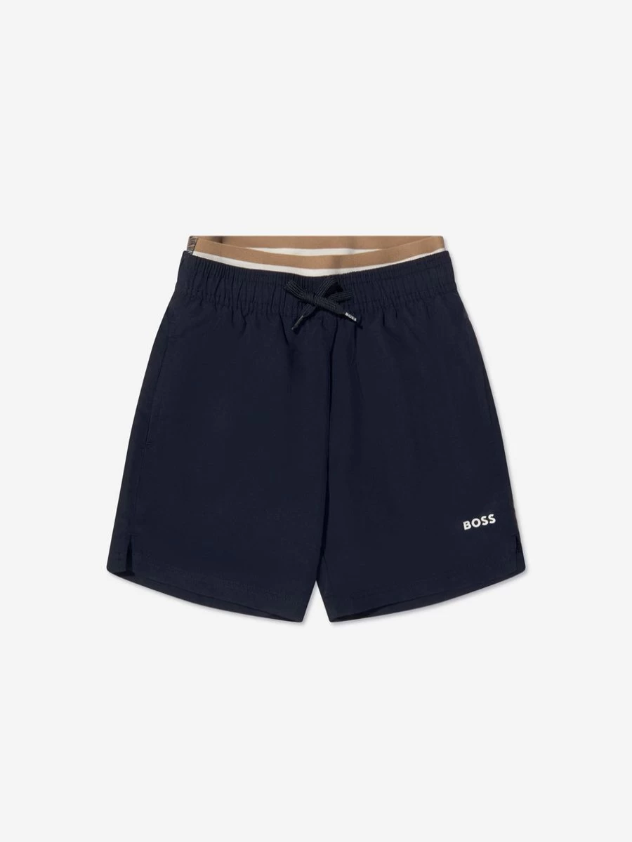 BOSS Teen Boys Navy Logo Swim Shorts | Childsplay Clothing
